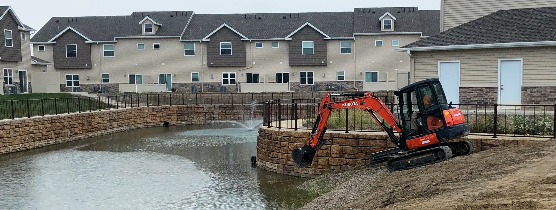 Work around Commercial Pond